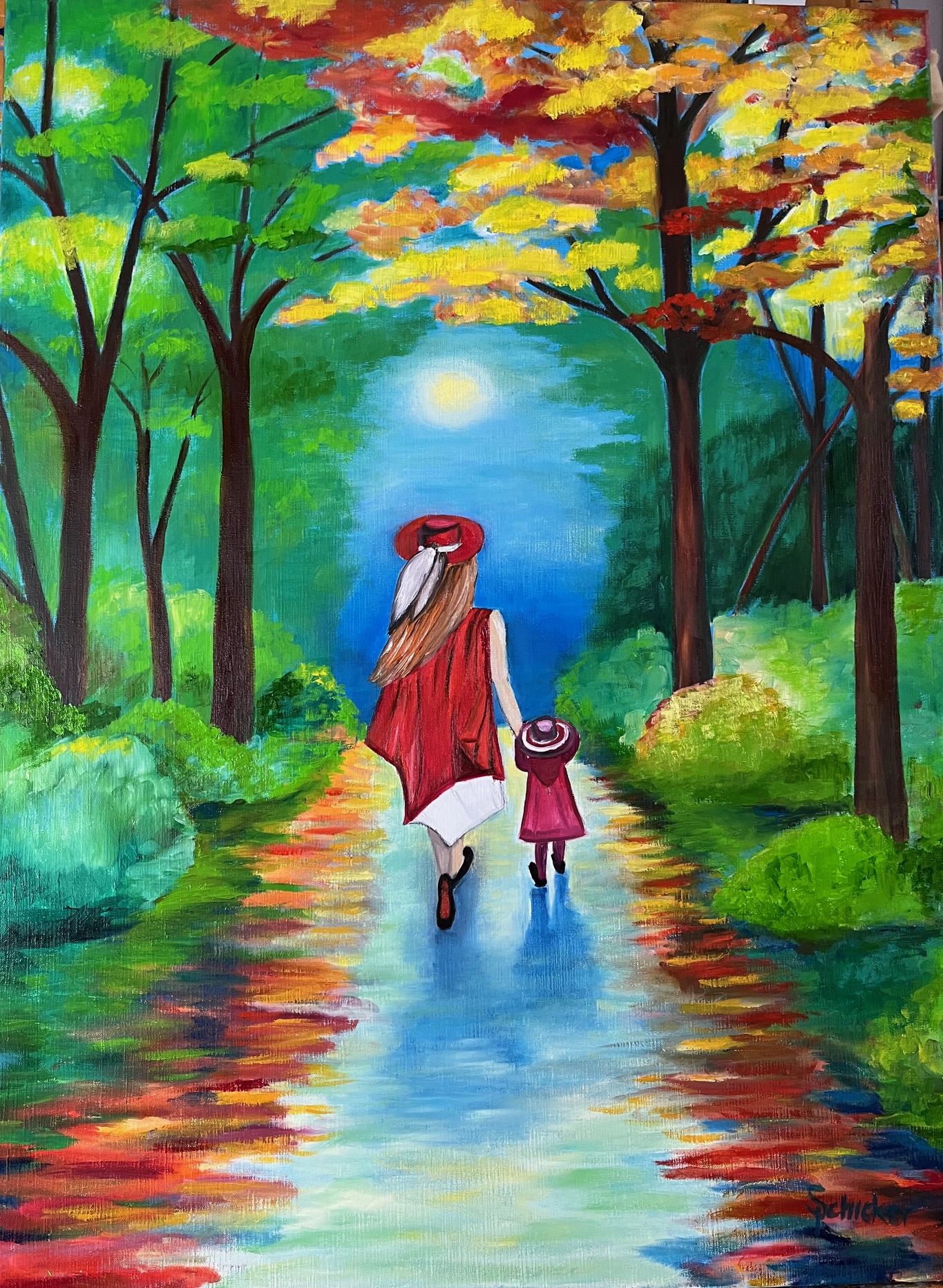 Frau und Kind im Park