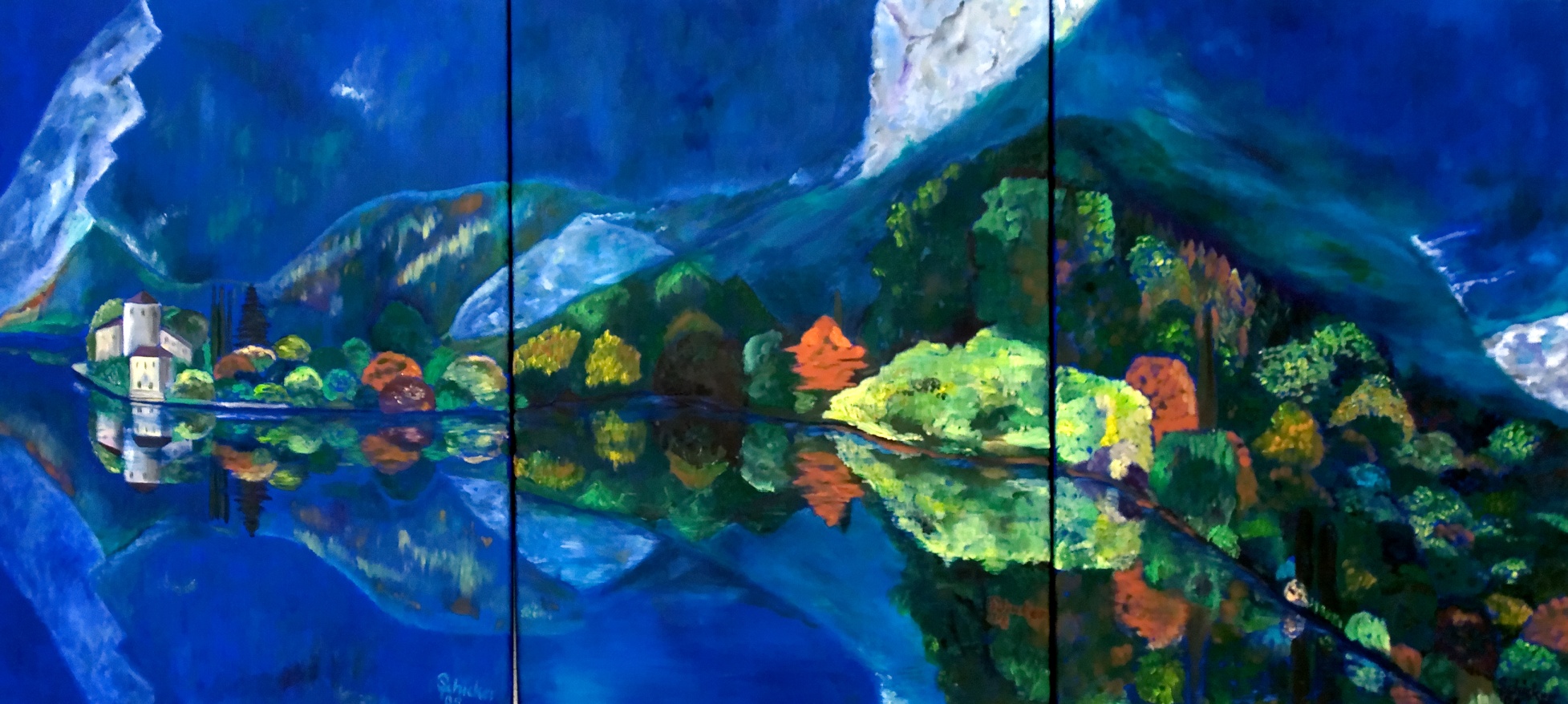 Triptychon  (fotografiert von Norbert Gr&uuml;ner) Tobliner See